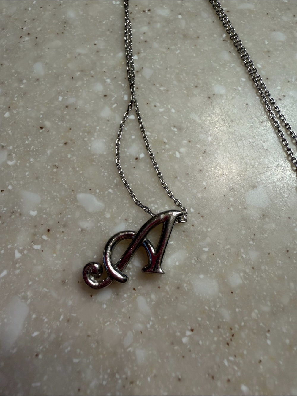 925 Sterling Silver Letter "A" Pendant Necklace